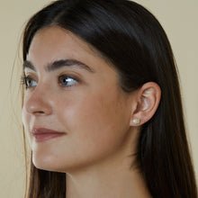 Load image into Gallery viewer, E1033 | Coral Pearl Studs with Diamonds