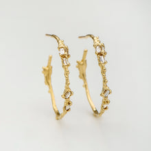 Load image into Gallery viewer, E1034 |  Large Rectangular Diamond Hoops