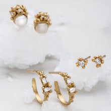 Load image into Gallery viewer, E1035 | Small Rectangular Diamond Hoops