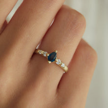 Load image into Gallery viewer, R1034 | Sapphire Drop Engagement Ring