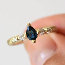 Load image into Gallery viewer, R1034 | Sapphire Drop Engagement Ring