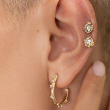 Load image into Gallery viewer, E1022 | Coral Stud Earrings with Diamonds