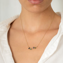 Load image into Gallery viewer, N1010 | Oval Cut Mixed-Colored Tourmaline Pendant with Dainty Granules