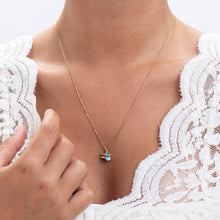 Load image into Gallery viewer, N1006 | Blue Topaz and Morganite Necklace with Granules