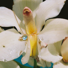 Load image into Gallery viewer, N1006 | Blue Topaz and Morganite Necklace with Granules