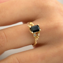 Load image into Gallery viewer, R1033 | Black Sapphire Ocean Treasure Ring