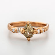 DR1056 | Salt and Pepper Drop Diamond Ring