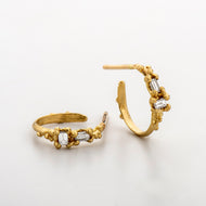E1035 | Small Rectangular Diamond Hoops