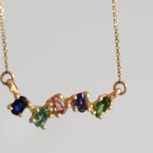 Load image into Gallery viewer, N1010 | Oval Cut Mixed-Colored Tourmaline Pendant with Dainty Granules