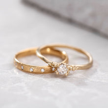 Load image into Gallery viewer, B1007 | Organic textured oval Band With White Diamonds