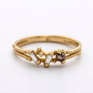 DR1017 | Mixed-cut Dainty Double Ring