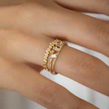 Load image into Gallery viewer, DR1017 | Mixed-cut Dainty Double Ring