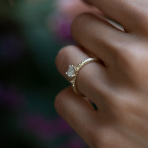 DR1027 | טבעת סוליטייר ייחודית משובצת יהלום  מושלג