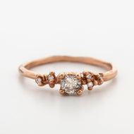 DR1045 | Dainty Diamond Ring with granules