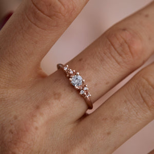DR1045 | Dainty Diamond Ring with granules