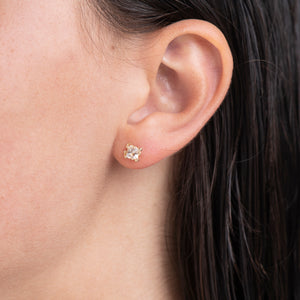 E1012 | Morganite  Granulated Stud Earrings