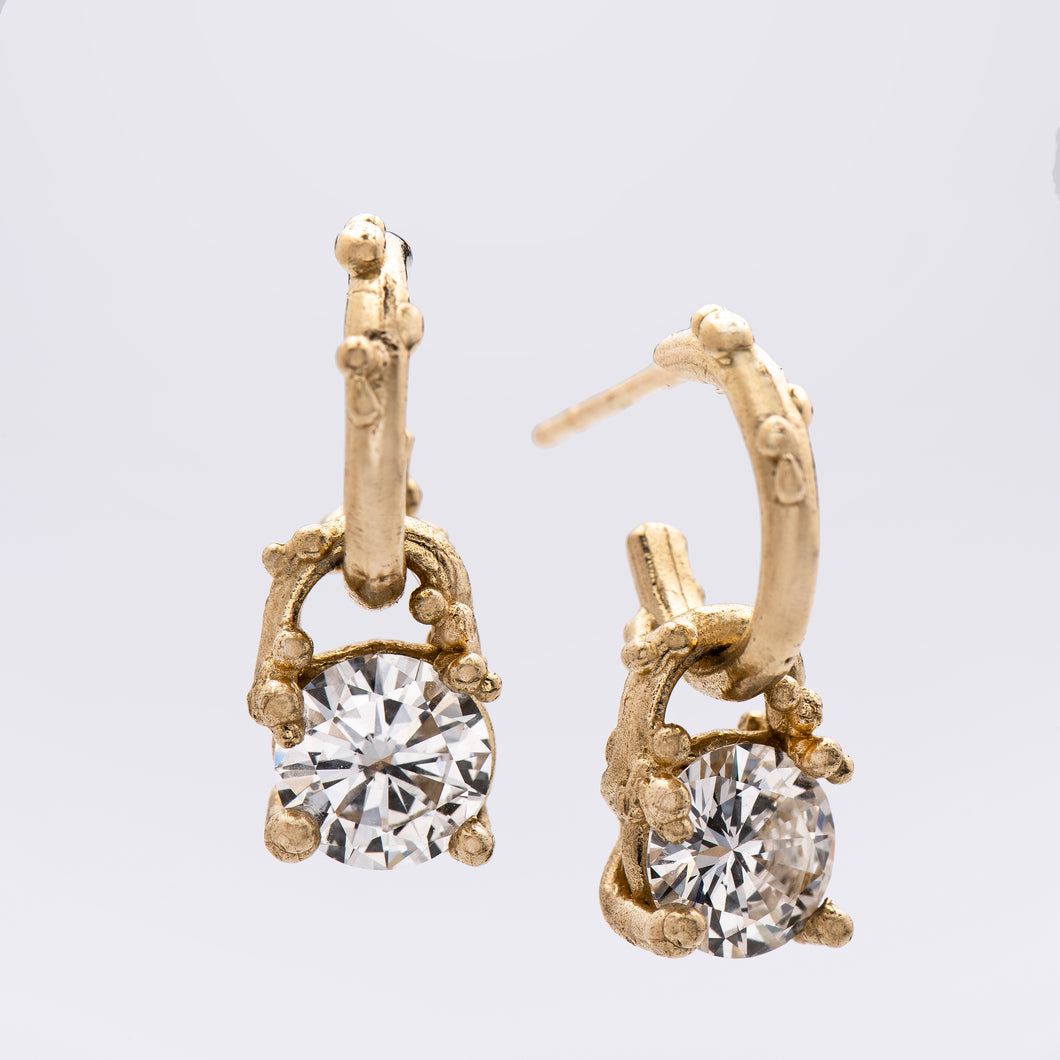 E1020 | Drop Earrings with White Diamonds