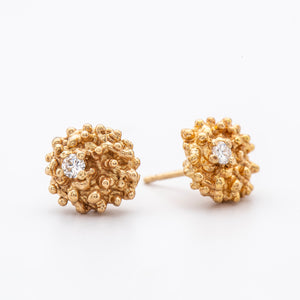 E1009 | Sea Urchin Earrings with White Diamonds