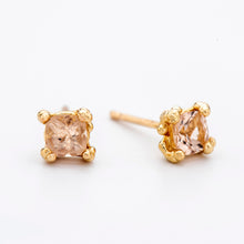 Load image into Gallery viewer, E1012 | Morganite  Granulated Stud Earrings
