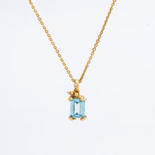Load image into Gallery viewer, N1003 | Emerald Cut Aquamarine Necklace with Marine Details