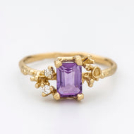 R1018 | Amethyst Ocean Treasure Ring, Embedded with Diamonds