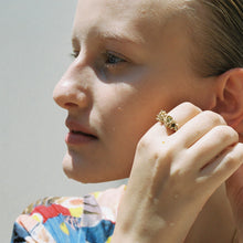 Load image into Gallery viewer, R1003 | טבעת אלמוג משובצת אבני טורמלין