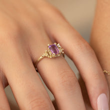 Load image into Gallery viewer, R1018 | Amethyst Ocean Treasure Ring, Embedded with Diamonds