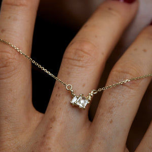 N1017 | Princess & Baguette Diamond Necklace